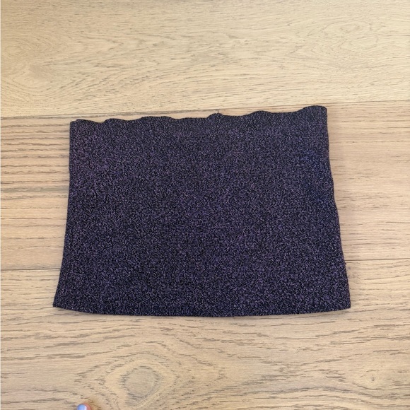 Zara Purple Glitter Bandeau Crop Top - Picture 1 of 4